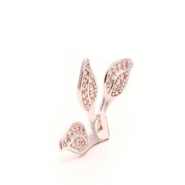Brinco ear jacket Flor Banho ouro 18k Zircônias e pérola