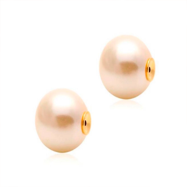 Brinco ear jacket Flor Banho ouro 18k Zircônias e pérola