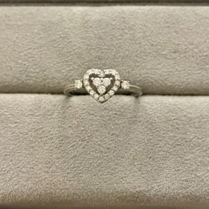 Anel love Prata 925 Ródio branco Moissanite