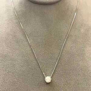 Colar ponto de luz Prata 925 Ródio branco Moissanite
